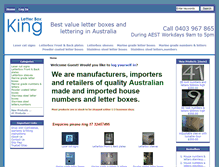 Tablet Screenshot of letterboxking.com.au